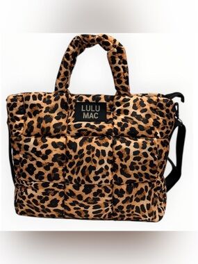 Lulu Mac Leopard Large Puffer Handbag